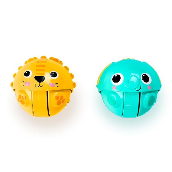 Giggables Rollen & Fangen Kumpel Krabbelspielzeug, Lwe & Elefant, Unisex, Baby bis Kleinki