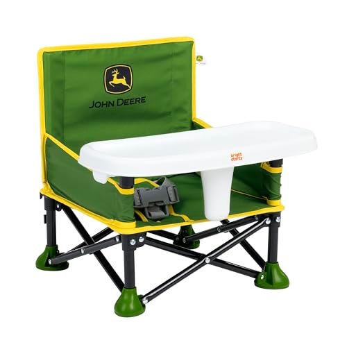 John Deere Pop 'N Sit Tragbare Sitzerhöhung, Bodensitz, für drinnen und draußen, handlich 