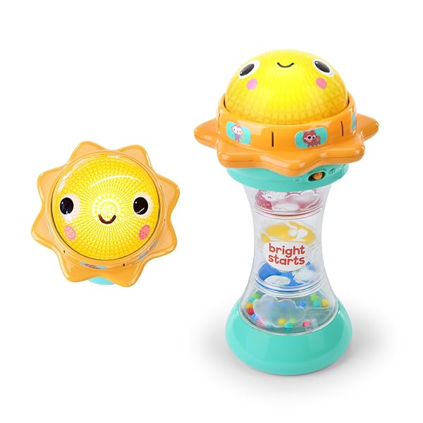 Just for Sun Spielzeug-Taschenlampe mit Tiergeräuschen, Regenmacher, Rasselperlen und Spie