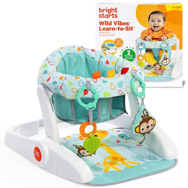 Learn-to-Sit 2 Position Boden Babysitz mit Spielzeug, Sitzlernsitz Bodensitz für Baby, Uni