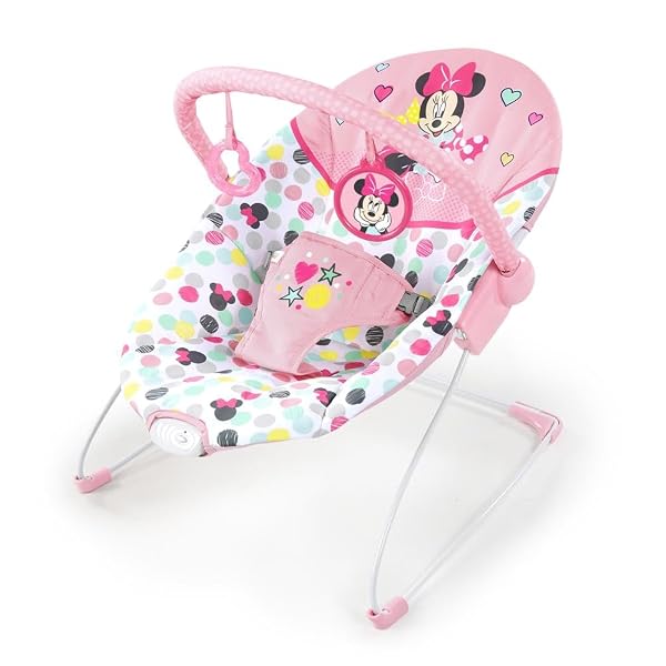 Minnie Mouse Spotty Dotty, Babywippe Babyschaukel mit Vibrationen, maschinenwaschbarem Sit