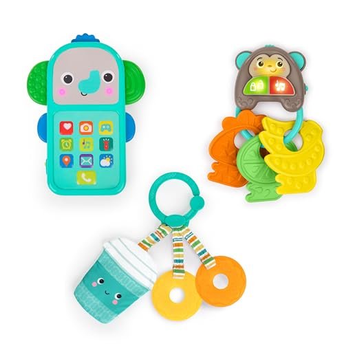 Morning Commute 3-teiliges Geschenkset mit Babyspielzeugen, Spielzeugtelefon, Babyschlüsse