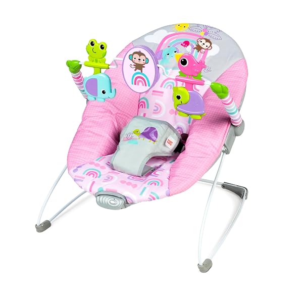 Pink Paradise Tragbare Babywippe Babyschaukel mit vibrierendem Sitz und Spielzeugstange, M