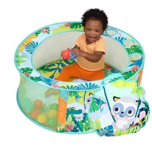 Rowdy Rainforest Stow & Go Ball Pit, faltbares Bällebad mit 20 Bällen, 80 cm Spieldurchmes