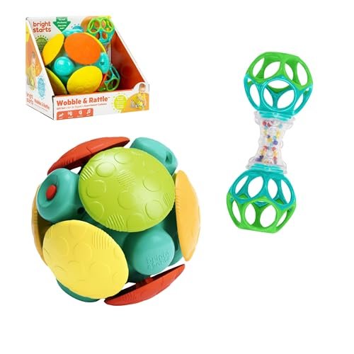 Wobble & Rattle Geschenkset 2er-Pack Babyspielzeug, Rasseln & Bälle, Krabbeln & Jagen, Urs